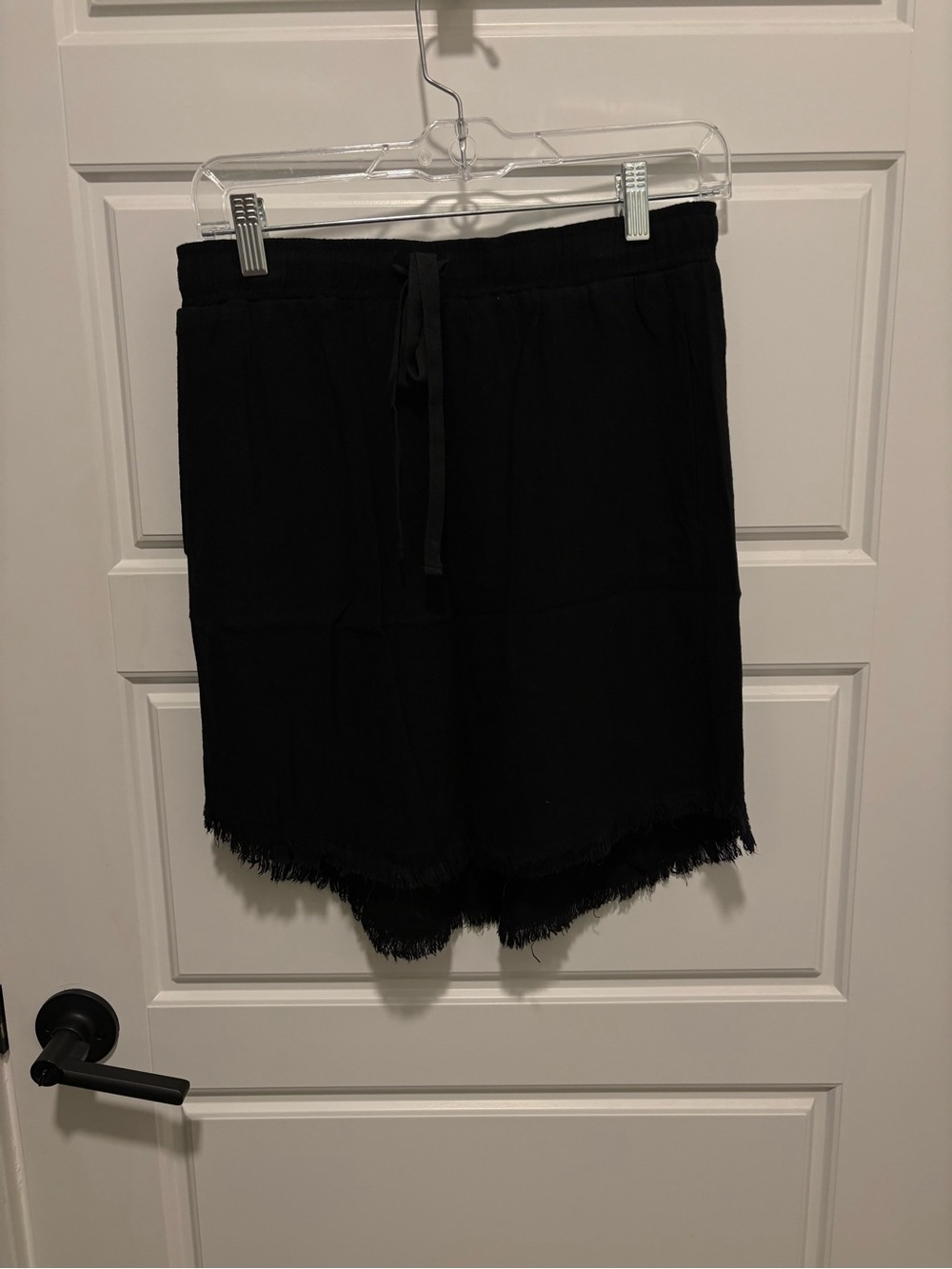 Umgee Black Mini Skirt with Fringe Hem